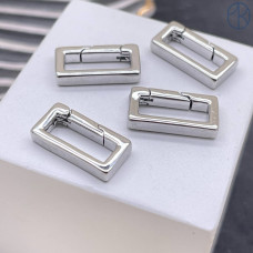 Замок карабин прямоугольник, цвет серебро 15х4  
