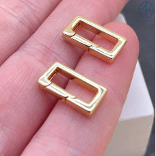 Замок карабин прямоугольник, цвет золото 15х4  