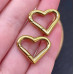 Замок карабин сердце сталь, цвет золото 18К 16 мм