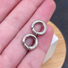 Замок карабин сталь, цвет серебро 12 мм