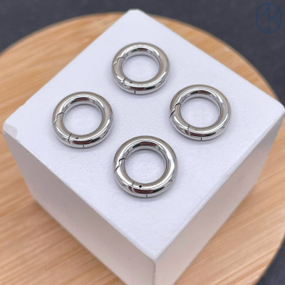 Замок карабин сталь, цвет серебро 12 мм