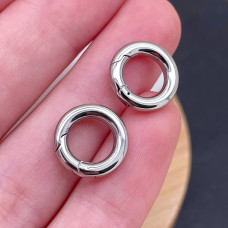 Замок карабин сталь, цвет серебро 12 мм