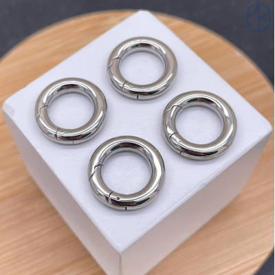 Замок карабин сталь, цвет серебро 15 мм