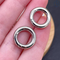 Замок карабин сталь, цвет серебро 15 мм