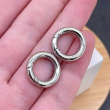 Замок карабин сталь, цвет серебро 16 мм