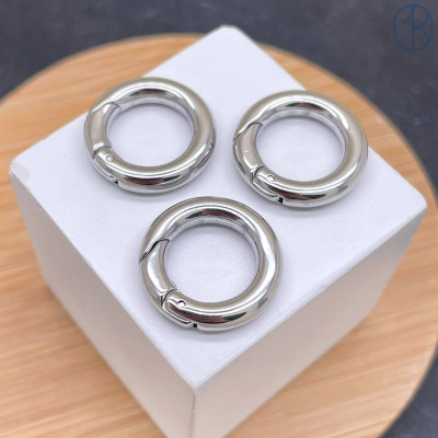 Замок карабин сталь, цвет серебро 18 мм