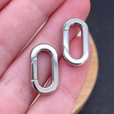 Замок карабин сталь, цвет серебро 18х10 мм