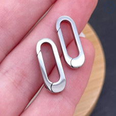 Замок карабин сталь, цвет серебро 18х6 мм