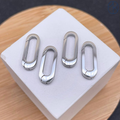 Замок карабин сталь, цвет серебро 18х6 мм