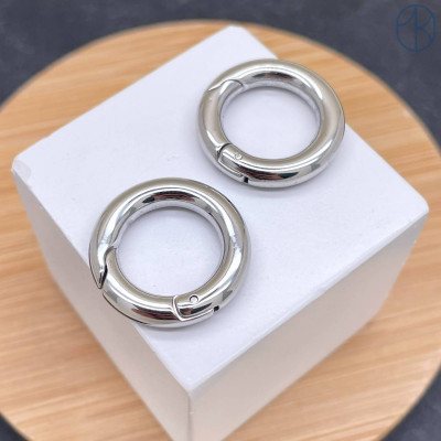 Замок карабин сталь, цвет серебро 20 мм