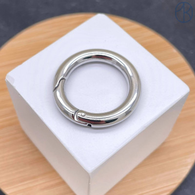 Замок карабин сталь, цвет серебро 25 мм