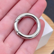 Замок карабин сталь, цвет серебро 25 мм