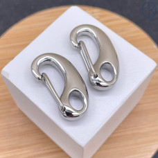 Замок карабин сталь, цвет серебро 26х13 мм 