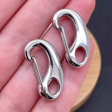 Замок карабин сталь, цвет серебро 26х13 мм 