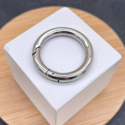 Замок карабин сталь, цвет серебро 28 мм