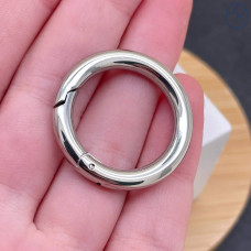 Замок карабин сталь, цвет серебро 28 мм