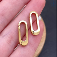 Замок карабин сталь, цвет золото 18К 18х6 мм