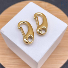 Замок карабин сталь, цвет золото 18К 20х10 мм 