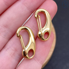 Замок карабин сталь, цвет золото 18К 20х10 мм 