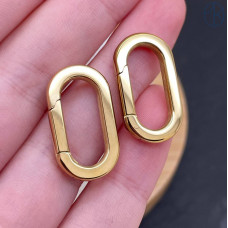 Замок карабин сталь, цвет золото 18К 22х12 мм