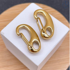 Замок карабин сталь, цвет золото 18К 26х13 мм