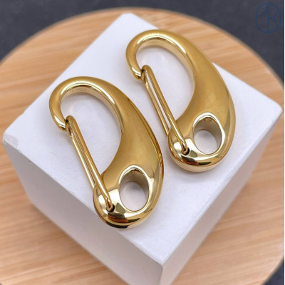 Замок карабин сталь, цвет золото 18К 32х15 мм 