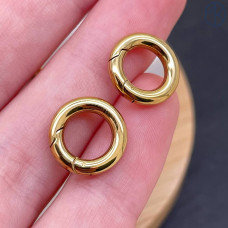 Замок карабин сталь, цвет золото 18К