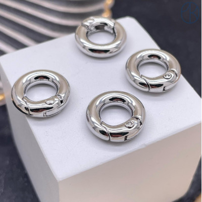 Замок кольцо, цвет серебро 14х4 мм