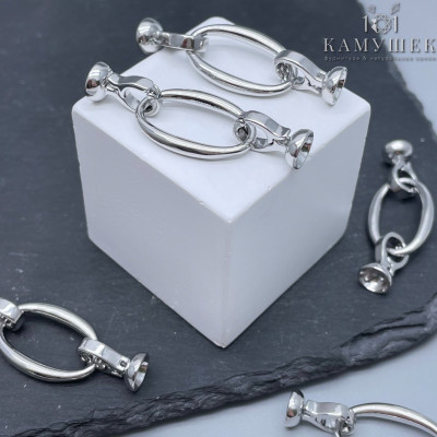 Замок-концевик, цвет серебро 45 мм 