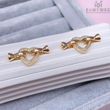 Замок-концевик сердце люкс, цвет золото 14 мм 