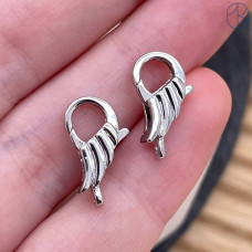 Замок крыло, цвет серебро 16 мм 