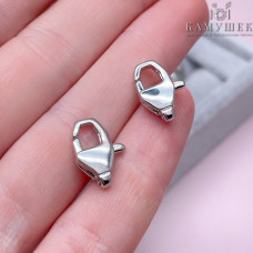 Замок лобстер, цвет серебро 14х7 мм
