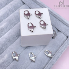 Замок лобстер, цвет серебро 14х7 мм