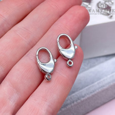 Замок лобстер, цвет серебро 9х15 мм