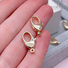 Замок лобстер, цвет золото 9х15 мм