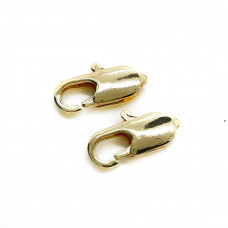 Замок лобстер люкс, цвет золото 12 мм