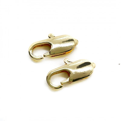 Замок лобстер люкс, цвет золото 12 мм