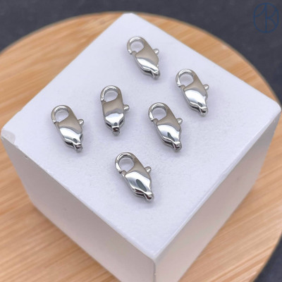 Замок лобстер сталь цвет серебро 10 мм