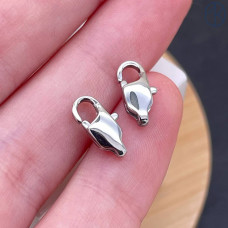 Замок лобстер сталь цвет серебро 10 мм