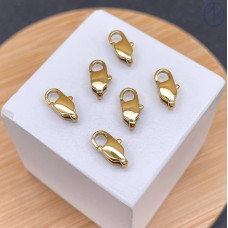 Замок лобстер сталь цвет золото 14К 10 мм