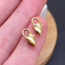 Замок лобстер сталь цвет золото 14К 10 мм