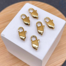 Замок лобстер сталь цвет золото 14К 12 мм