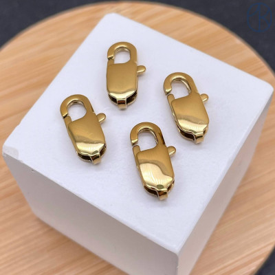 Замок лобстер сталь цвет золото 18К 16 мм 