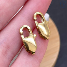 Замок лобстер сталь цвет золото 18К 16 мм 