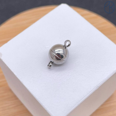 Замок магнитный сталь, цвет серебро 8 мм