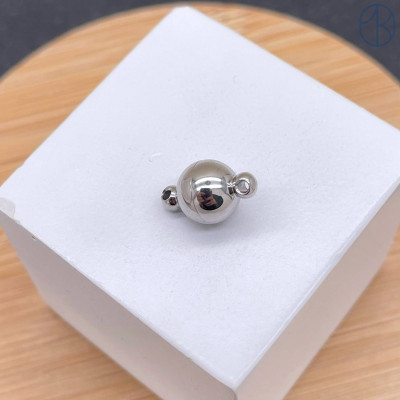 Замок магнитный сталь, цвет серебро 8 мм