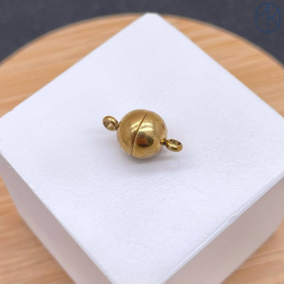 Замок магнитный сталь, цвет золото 18К 8 мм