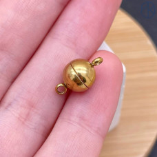 Замок магнитный сталь, цвет золото 18К 8 мм