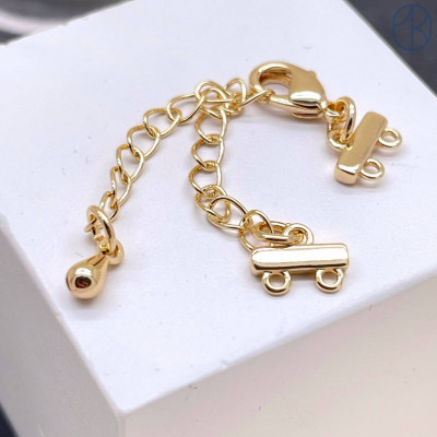 Замок на 2 ряда, цвет золото 10 мм