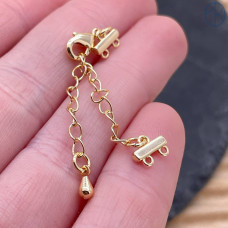 Замок на 2 ряда, цвет золото 10 мм